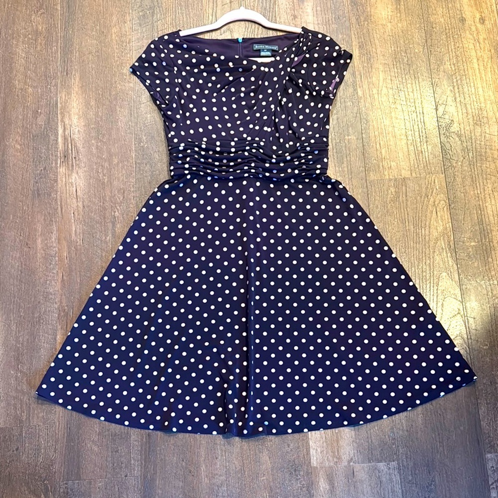 Jessica Howard Purple Polkadot Dress Size 8p - Picture 2 of 8